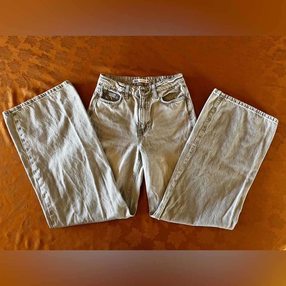 Zara Light Gray Denim Pants
